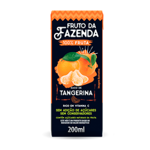 Suco Fruto da Fazenda - 100% Suco - Sabor Tangerina - 200 ml